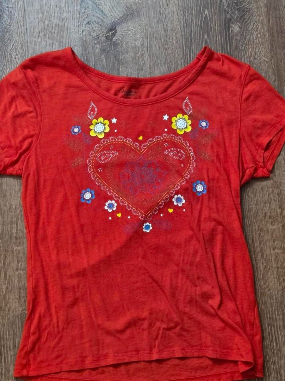Floral Heart Design T-Shirt